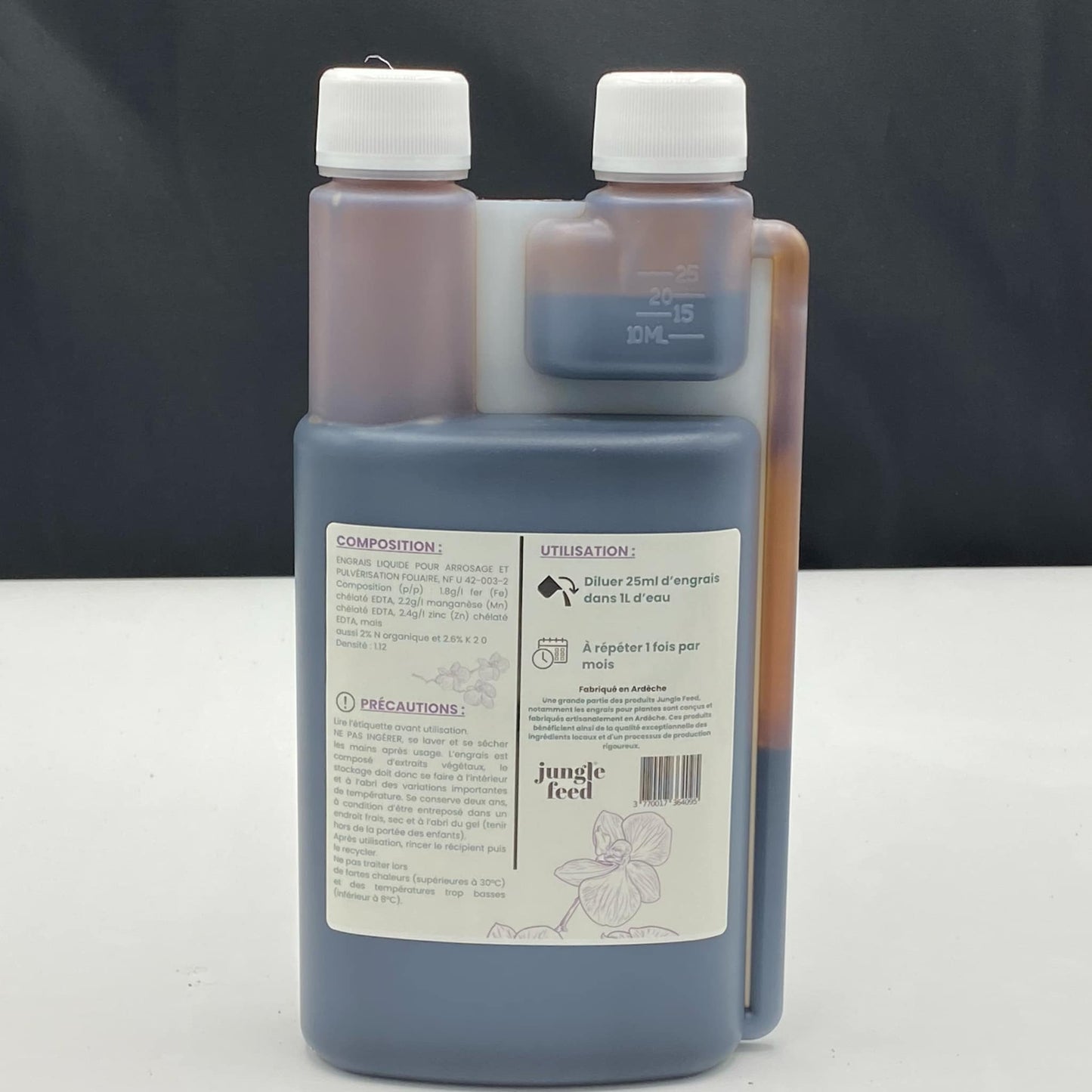 Engrais orchidées 500ml - vue de profil - Jungle Feed