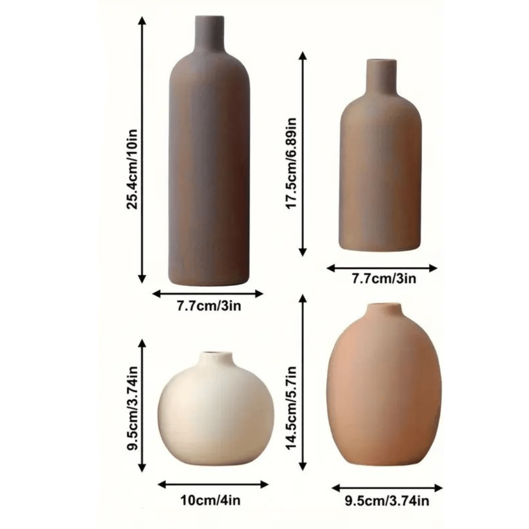 Set de Vases en Céramique – Tons Naturels - Jungle Feed