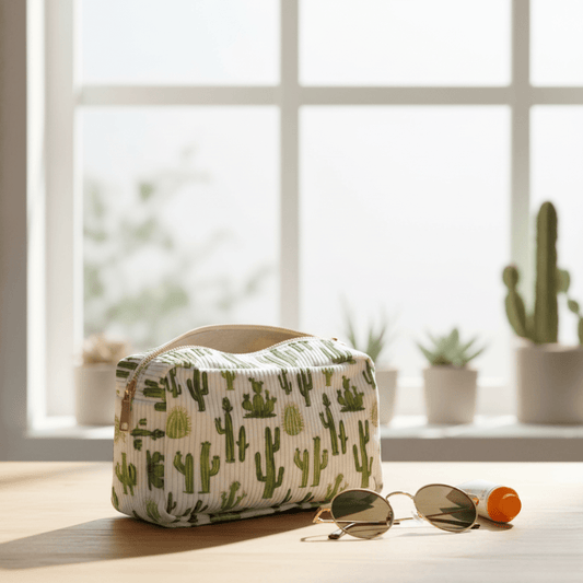 Trousse de Toilette Motif Cactus - Pochette Maquillage Jungle | Jungle Feed - Jungle Feed