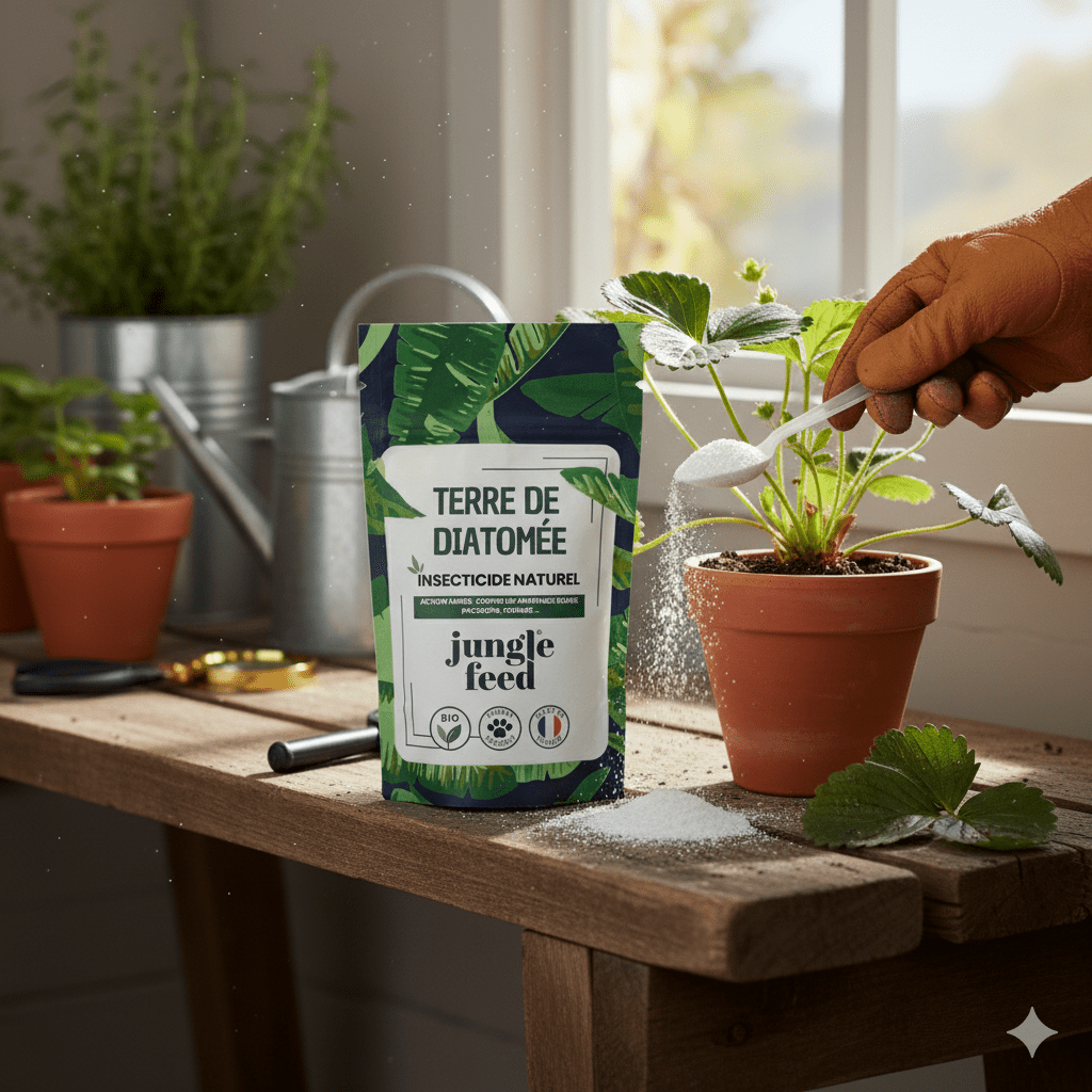 Terre de diatomée naturelle pour plantes d'intérieur - lutte anti-parasites bio - Jungle Feed