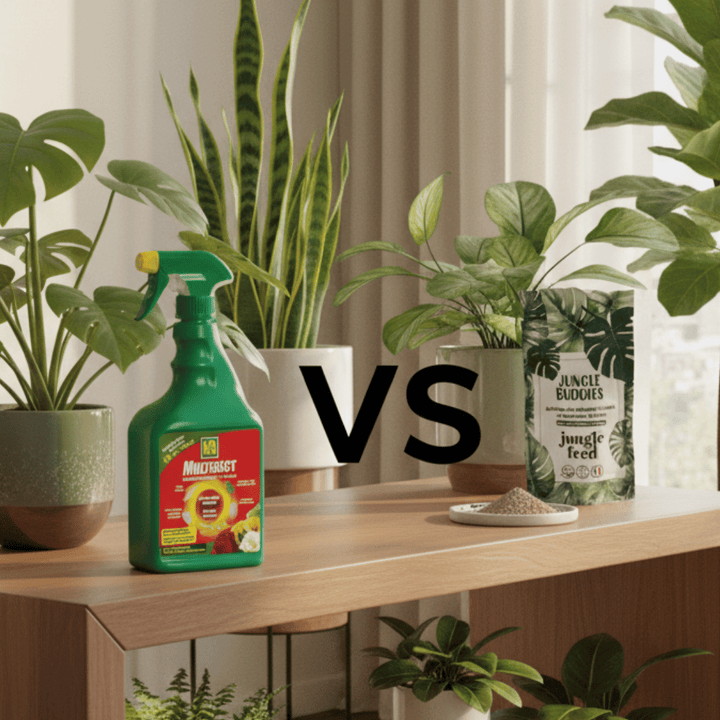 Comparatif insecticide KB Multisect vs traitement biologique Jungle Buddies - Jungle Feed
