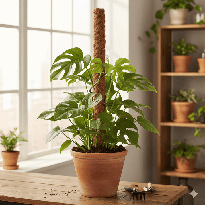 Tuteur fibre de coco pour plantes grimpantes Monstera Pothos Philodendron - Jungle Feed