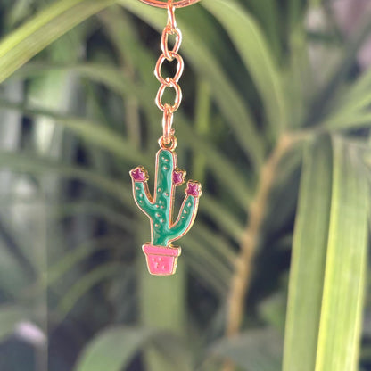 Juego de 3 llaveros metálicos de cactus