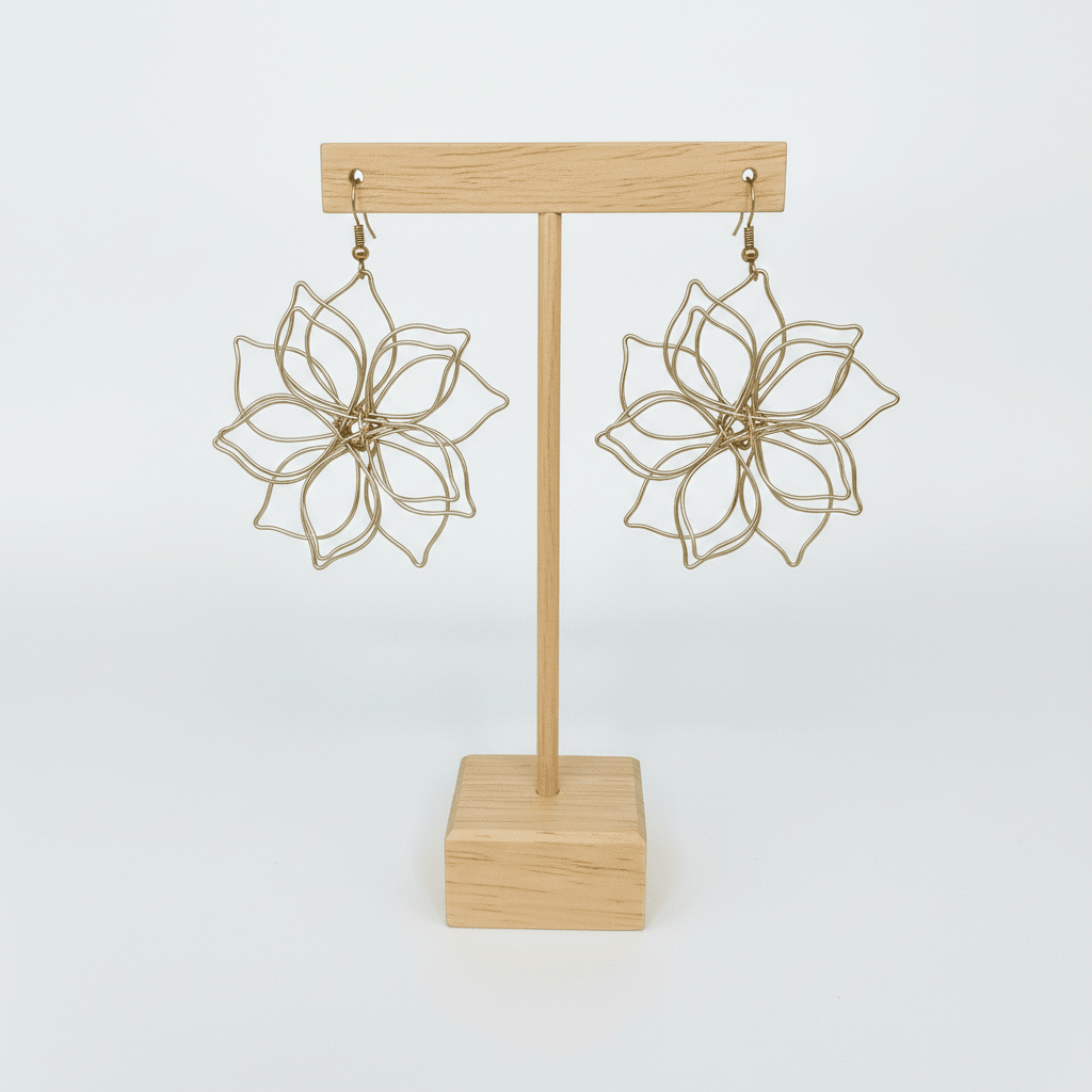 Boucles d'oreilles fleur dorée - Jungle Feed