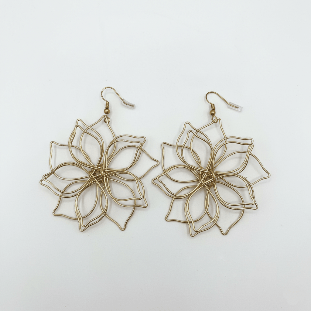 Boucles d'oreilles fleur dorée - Jungle Feed