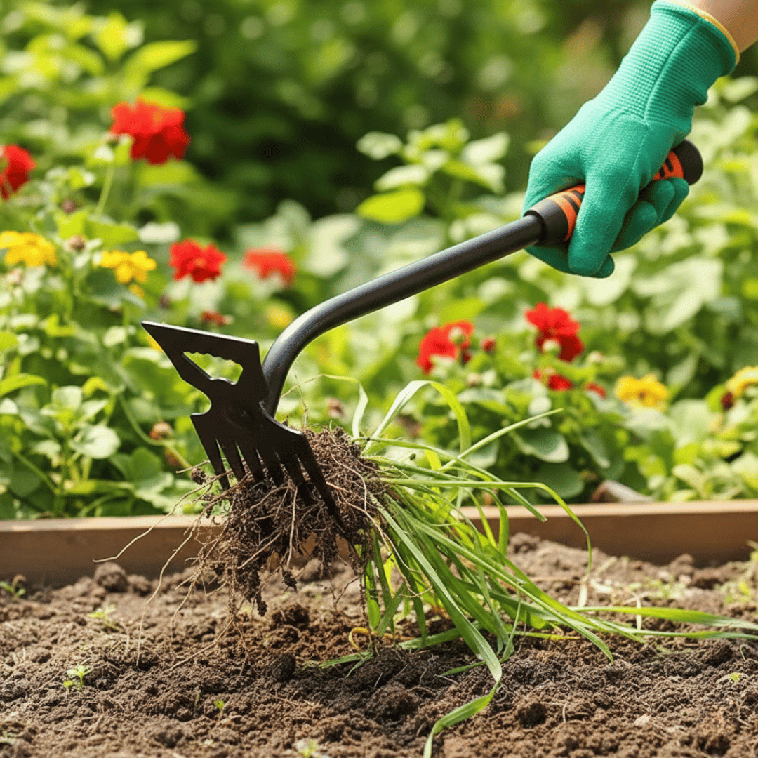 Désherbeur Manuel Multifonction 2 - en - 1 | Sarcloir - Grattoir de Jardin Ergonomique - Jungle Feed