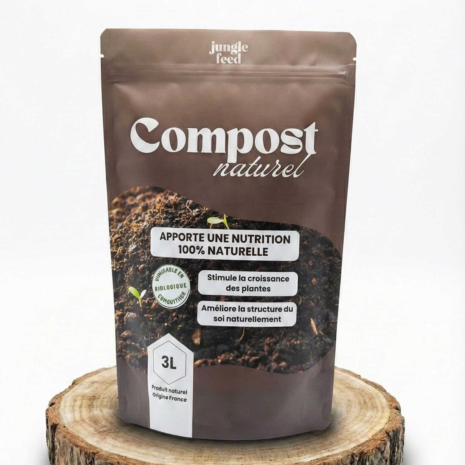 Emballage compost naturel 3L origine France - Jungle Feed