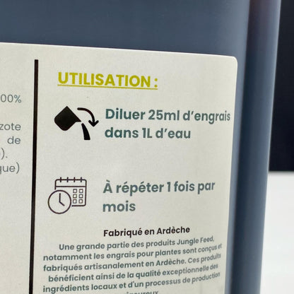 Flacon d'engrais liquide de 250ml pour agrumes, oliviers et palmiers, assurant une croissance saine et une meilleure fructification pour vos plantes méditerranéennes.