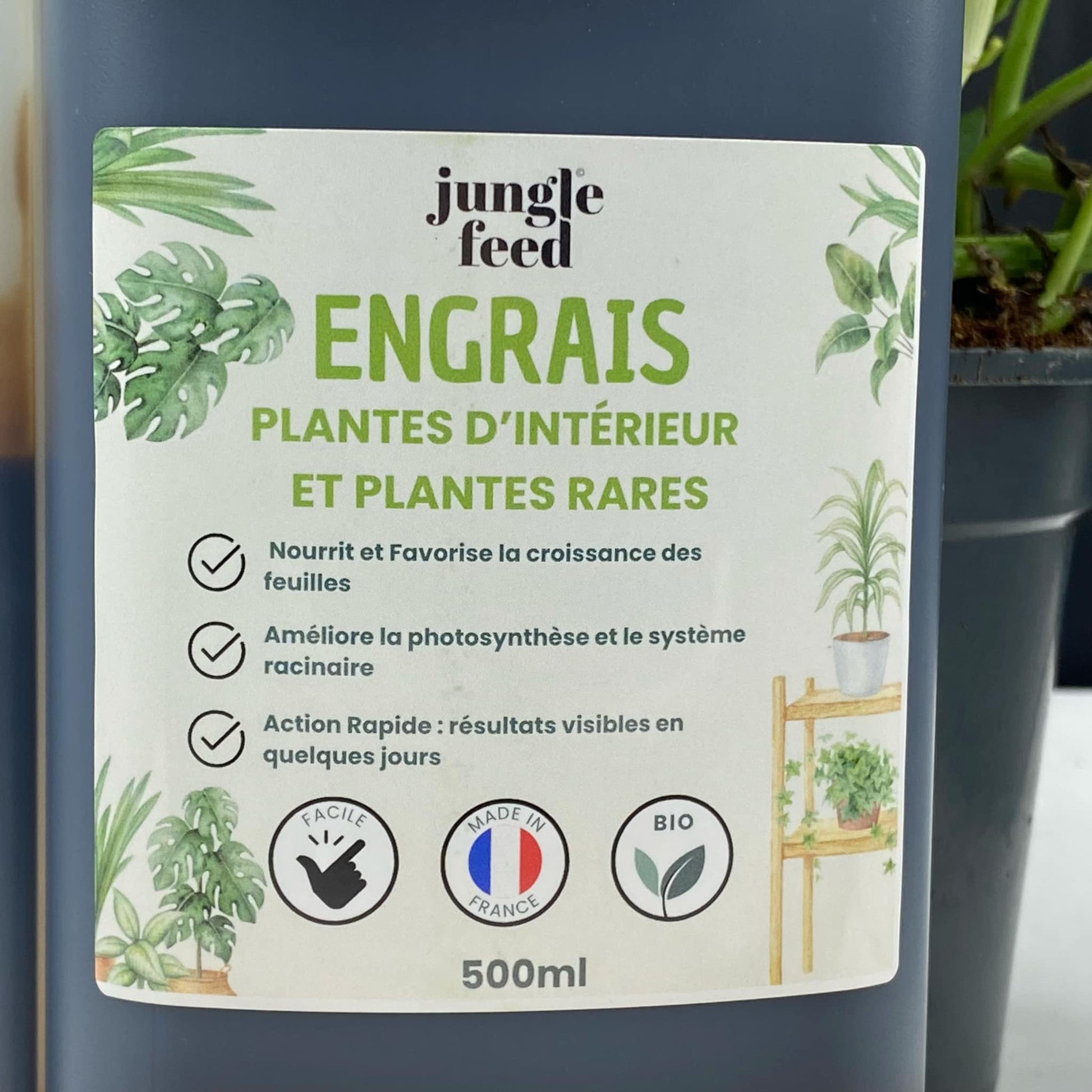 Engrais Plantes d'Intérieur et Plantes Rares 500ml - Utilisable en Agriculture Biologique | Jungle Feed - Jungle Feed