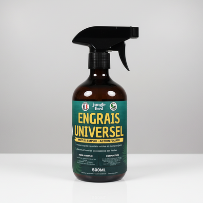 Engrais universel bio Jungle Feed 500 ml – prêt à l’emploi, application foliaire rapide pour toutes plantes, formulation végétale sans odeur, fabriqué en Ardèche.