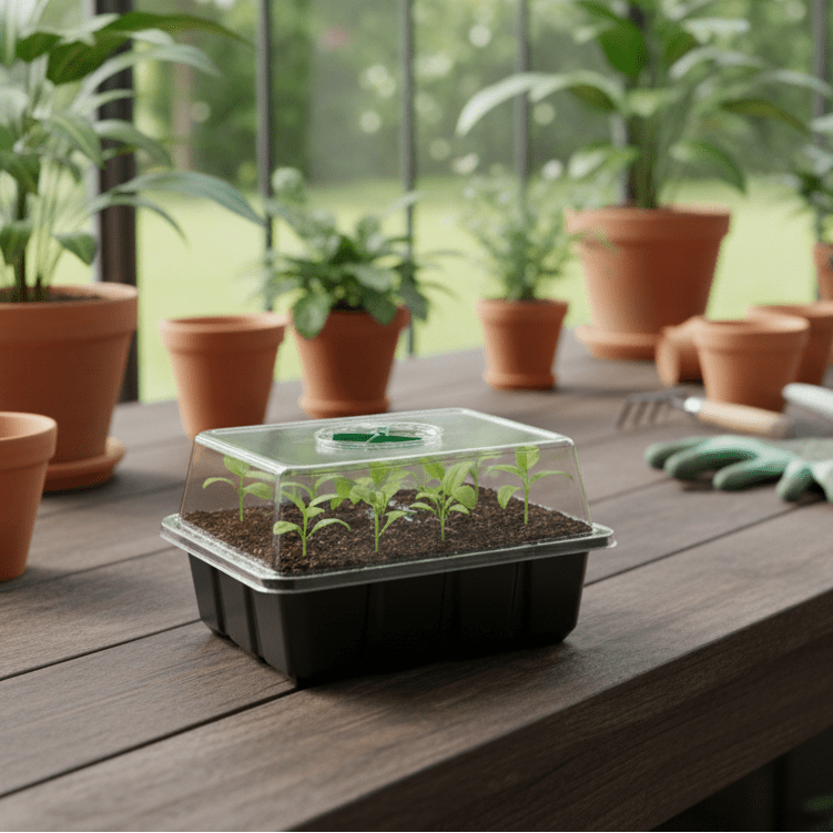 Mini Serre de Semis 12 Cavités avec Couvercle et Ventilation - Idéale pour vos semis - Jungle Feed