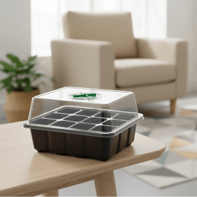 Mini Serre de Semis 12 Cavités avec Couvercle et Ventilation - Idéale pour vos semis - Jungle Feed