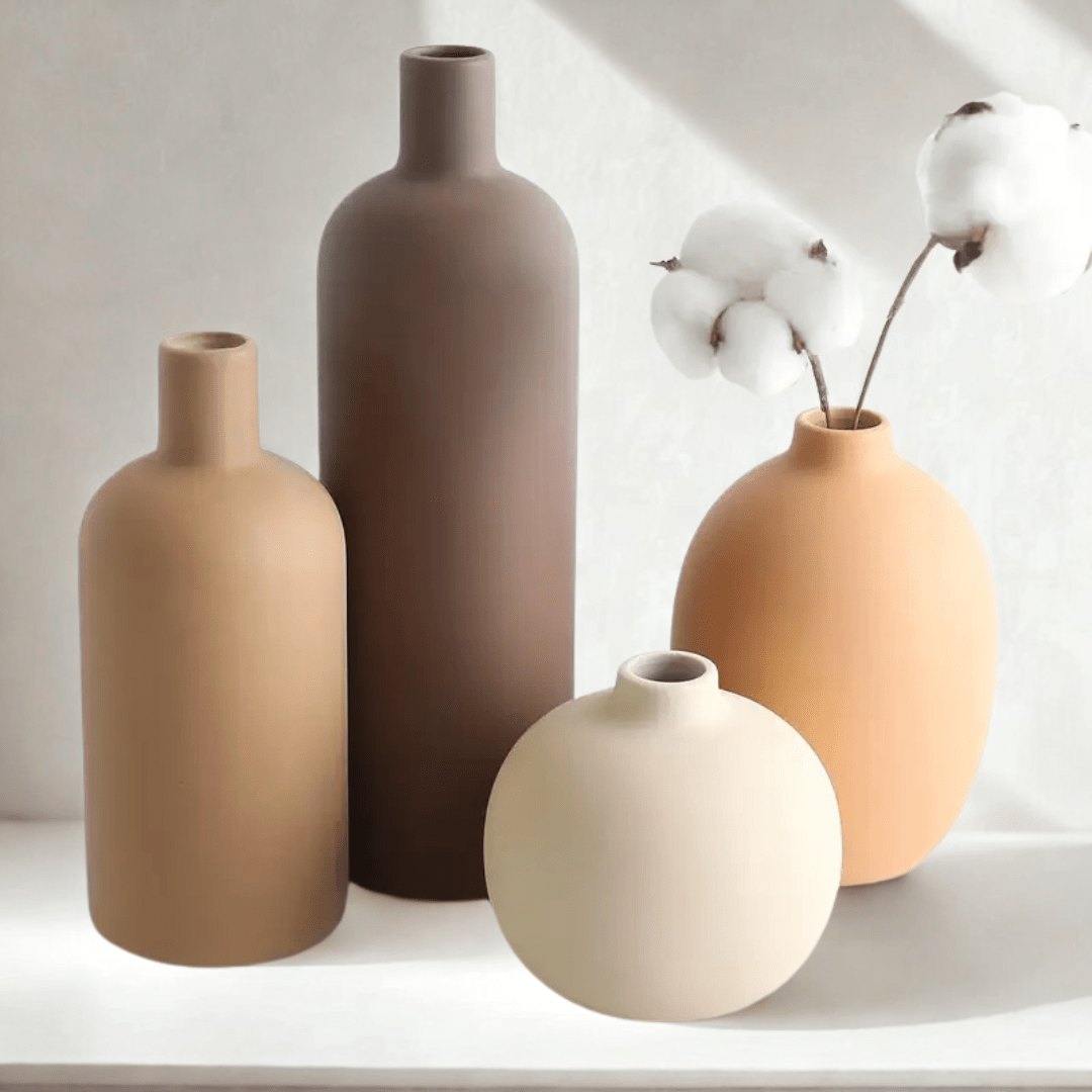 Set de Vases en Céramique – Tons Naturels - Jungle Feed