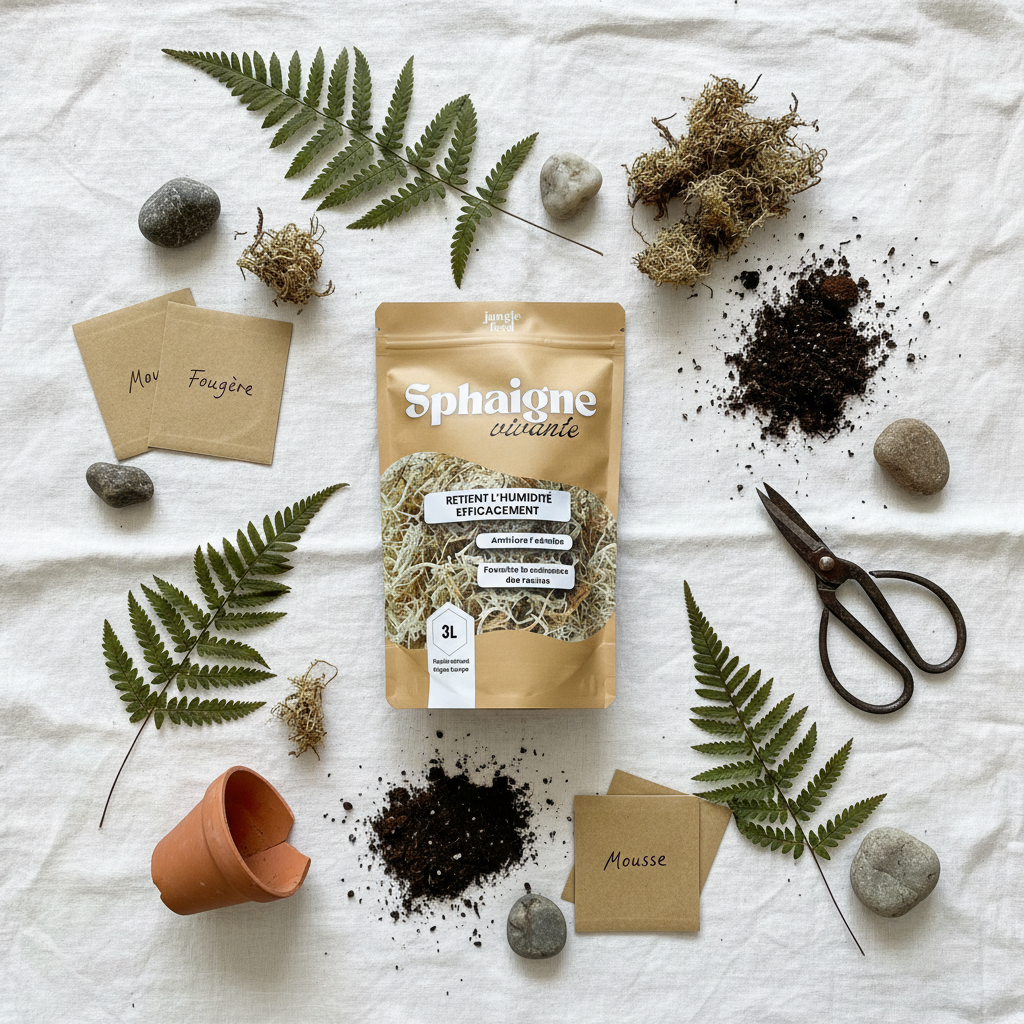 Sphaigne vivante 3L Jungle Feed - packshot studio style scandinave minimaliste