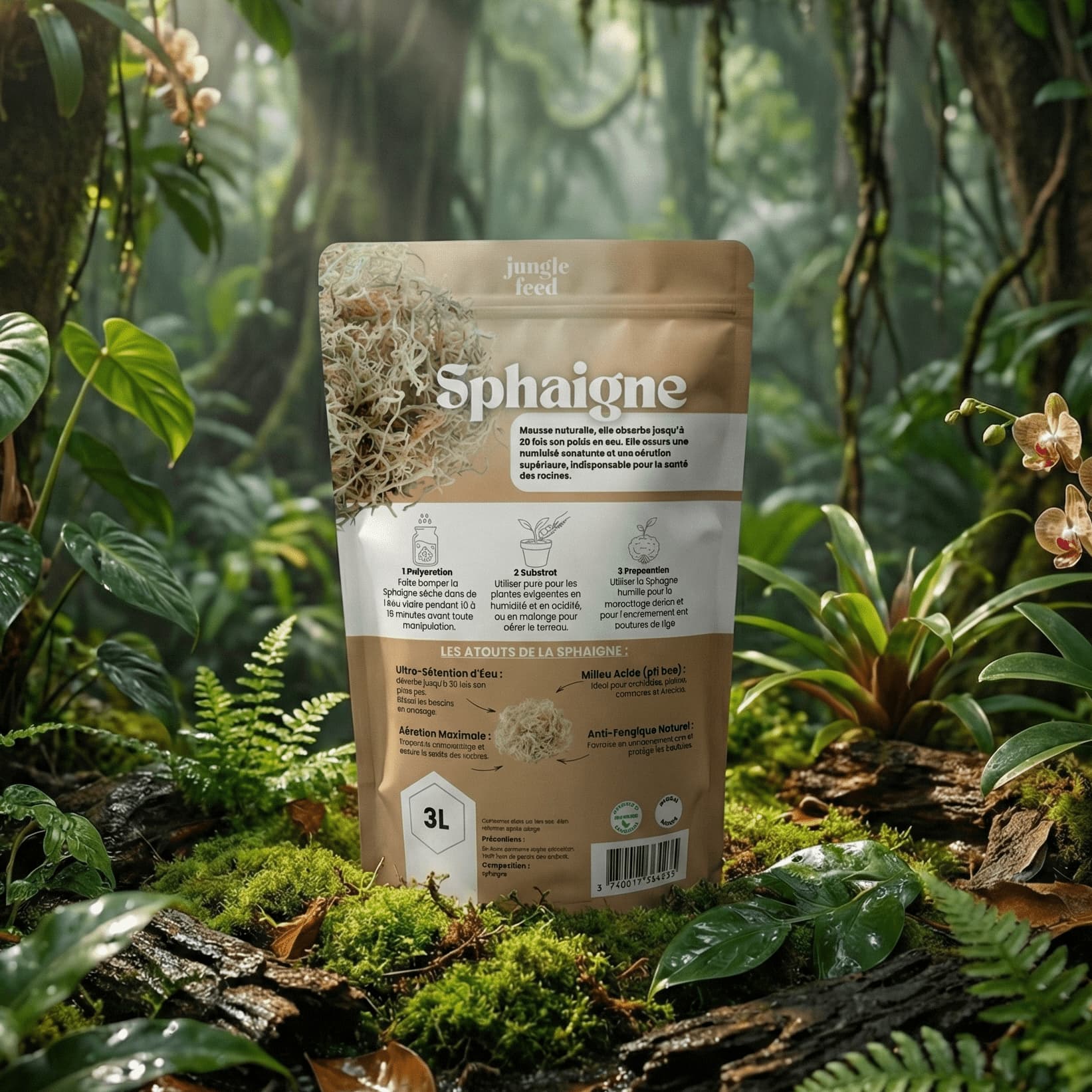 Sphaigne vivante 3L Jungle Feed - Jungle Feed