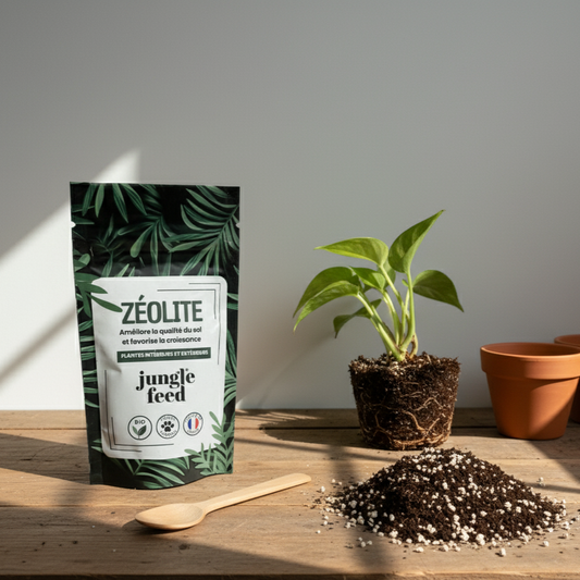 Sac de Zéolite de 1 litre, un substrat idéal pour améliorer le drainage et l'aération du sol des plantes d'intérieur et du jardinage urbain.