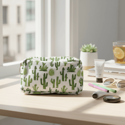 Trousse de Toilette Motif Cactus - Pochette Maquillage Jungle | Jungle Feed - Jungle Feed